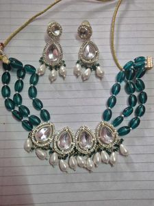 Emerald Beaded Choker Set