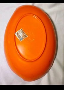Unused Orange Colour Mango Style Snacks Plate