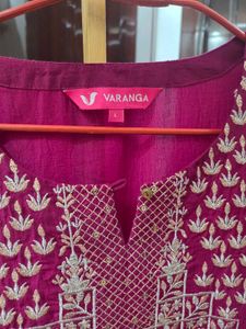 🎉Today only🎉Elegant Embroidered Magenta Kurta