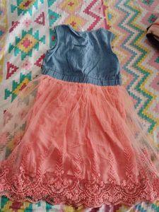 Cute Denim &amp; Tulle Dress for Girls
