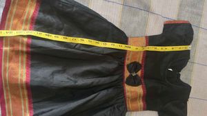 Elegant Black baby dress in khan fabric