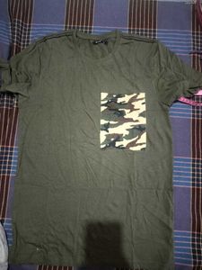 Olive Green Camo Pocket T-Shirt