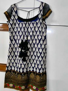 Embellished Navy Blue Kurta