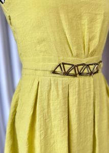 Chic Lime Dress with Belt Detail