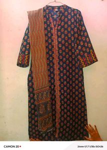 brown kurta set comes with pant dupatta and kurt