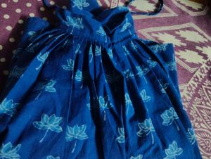 Blue Lotus Print Kurta