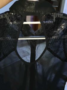 Black Sleeveless Sheer Top- 36 size