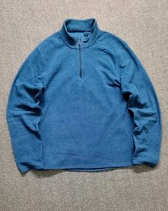 Men's Blue Decathlon Fleece Quarter Zip Pullover