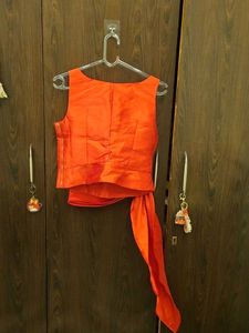 Vibrant Red Bow Detail Top