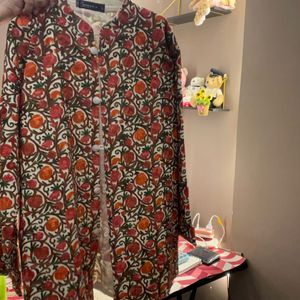 Beautifully Printed woolen coat