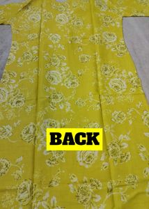 💛 Yellow Printed Kurti