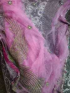 Beautiful Pink heavy stone work party' Saree