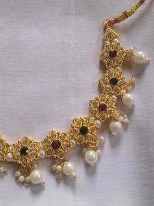 Vintage Style Pearl &amp; Stone Necklace