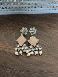 Elegant Pearl &amp; Stone Dangle Earrings