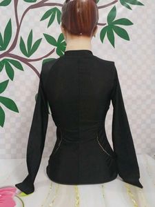 (1300)Black Long Sleeve Swimsuit