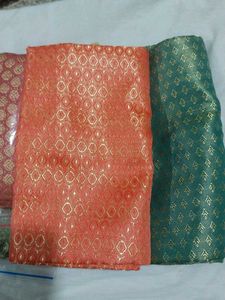 Vibrant Brocade Blouse Material Set of 5 pieces