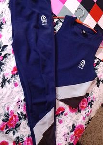 Navy Blue Athleisure Set for gym and casual wear