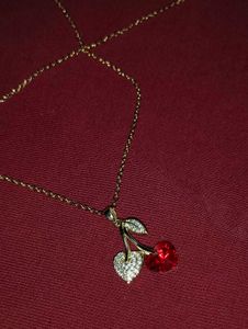 Sparkling Cherry Pendant Necklace