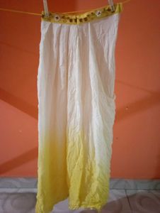 Beautiful Yellow &amp; White Ethnic Gown