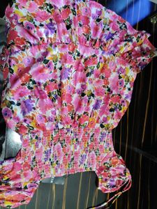 Floral Print Puff Sleeve Mini Dress