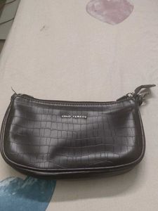 Brown Lino Perros Croc-Embossed Handbag