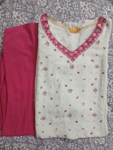 Light Blue Floral Kurta Set