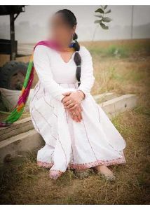 Elegant White Anarkali suit