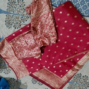 Elegant Red Banarasi Silk Saree