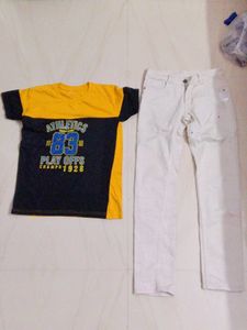 BoysAthletics T-Shirt and White Jeans