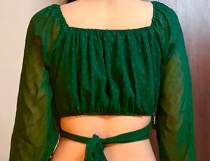 Chic Green Crop Top