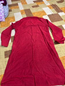 Red Cotton Kurta