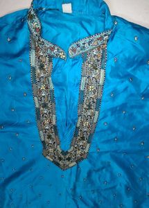 Elegant Blue Silk Kurta