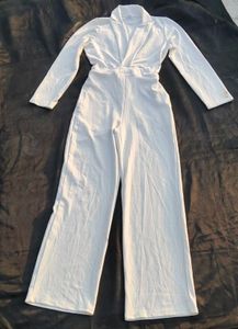 Elegant White Blazer Jumpsuit