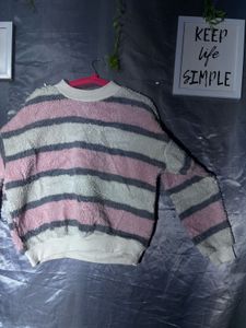 Cozy Striped Fuzzy Sweater
