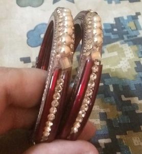 Sparkling Red &amp; Gold Bangles