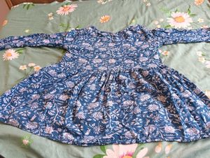 Blue Floral Print Kurta