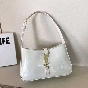 YSL White Patent Leather Shoulder Bag IMPORTED