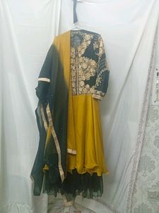 Embroidered Gown with dupatta
