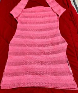 Peach Knit Woollen Kurta With Pocket 🌸