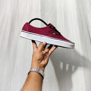Maroon Vans Authentic Sneakers