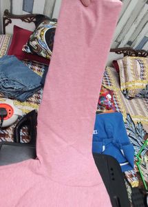 Pink long tshirt kurta