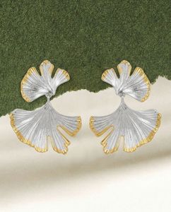 Ginkgo Leaf 18K Gold Plated Anti Tarnish Earrings