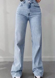 Light Wash Wide Leg Denim Jeans