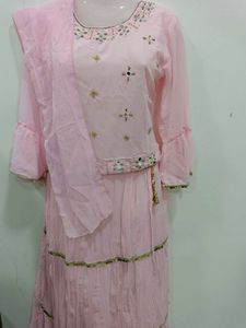 Pink Embroidered Kurta Set with Dupatta