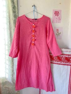Pink Cotton Kurta