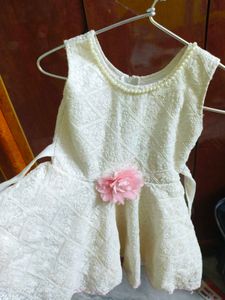 Girls Cream Lace Dress