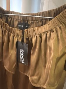 Olive Gold Off-Shoulder Ruffle Top