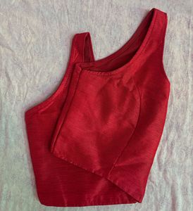 Classic Red Sleeveless Blouse