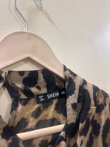 Animal Print Chiffon Blouse