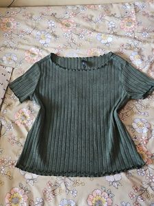 Ribbed Lettuce Hem Top